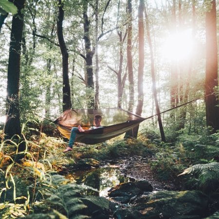 Amazonas Moskito Traveller hammock thermo i skogen