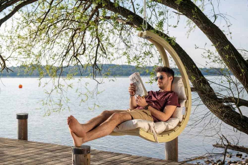 Amazonas Swing Chair creme - mysig hängfåtölj för utomhus