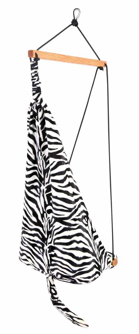 Barnhängstol i zebramönster med handtag